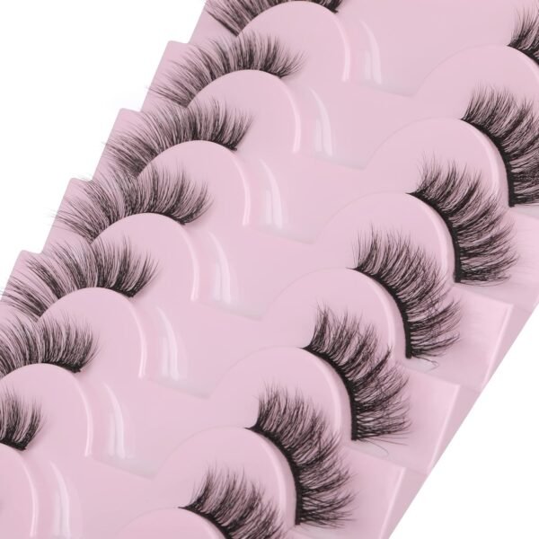 81sYx2QbeL._SL1500_.jpg FANXITON Half Lashes Natural Look Wispy 10 Pairs Cat Eye Lashes 3D False Eyelashes Full Soft 15 MM Short Faux Mink Lashes Sets Pack