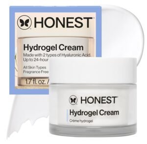 81sbQQdsGPL._SL1500_.jpg Honest Beauty Hydrogel Cream with Hyaluronic Acid | Lightweight, Moisturizing Water Cream | Gentle for Sensitive Skin, Fragrance Free, Vegan | 1.7 fl oz