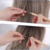Hair Extension Tools Kit mit 600 Pcs Micro Ring Beads 1 Hair Extension Plier 2 Hook Needle Pulling, Wig Installation Kit, Hair Styling Tools Accessory(Black, Blonde and Brown Beads)