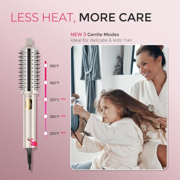 81ssi2iDaZL._AC_SL1500_.jpg TYMO StyluxPro Thermal Brush Curling Brush - 800M Ionic Heated Round Volumizer with 3D Straightener Teeth, 20% Larger Barrel for Faster Blowout, 5-Temp, Travel Dual Voltage, Salon Styler, 1.5 Inch