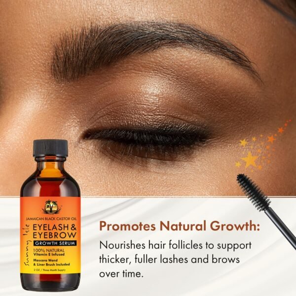 Sunny Isle Jamaican Black Castor Oil Eyelash & Eyebrow Growth Serum (Pack of 2)