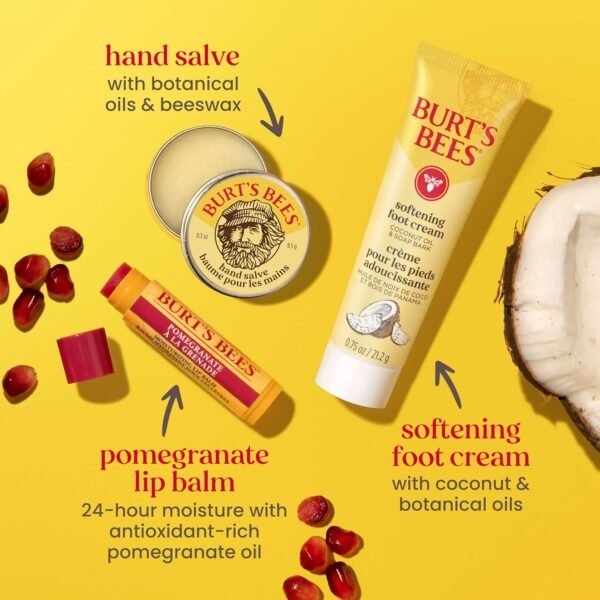 81t4FeOY1L._SL1500_.jpg Burt's Bees Gifts Ideas, Tips and Toes Kit, 6 Travel Size Products - Pomegranate Moisturizing Lip Balm, 2 Hand Creams, Foot Cream, Cuticle Cream, and Hand Salve