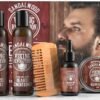 Ultimate Conditioner for Men's Beard Grooming - Softens, Smoothes and Soothes Beard Itch- Contains Wash, Conditioner, Oil, Balm and Comb- Sandalwood Scent