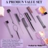 81teE99M-L._SL1500_.jpg SALONSILK 9Pcs Hair Comb Set Include Boar Bristle Teasing and Slick Back Hairbrush, Rat Tail Comb, Black Carbon Lift Comb, Edge Control Brush, and Topsy Hair Tail Tools for Women & Girls