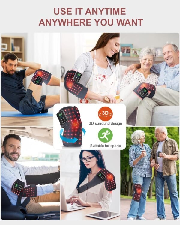 Red Light Therapy for Knee, Astarexin 72 LED Knee Wrap 3000mAh Rechargeable, Cordless Infrared Light Therapy Knee Brace Therapy Pad for Knee Shoulder Elbow Joint Relief, FSA or HSA Eligible