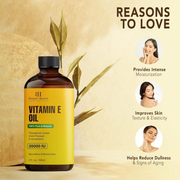 81tjt2DlEFL._SL1500_.jpg Botanic Hearth Vitamin E (Glass Bottle 2 fl oz) | 100% Pure & Natural | 35,000 IU | For Growth of Nails, Hair, Eyebrows & Eyelashes | Includes Brush Set | Hair & Body Oil