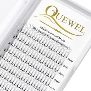 81ttIuAaLAL._SL1500_.jpg QUEWEL Premade Lash Fans, 3D Premade Fans Eyelash Extensions C/D Curl Pre Made Fans Lash Extensions 3D 4D 5D 6D 7D 8D Short Stem Premade Fans Volume Lash Extensions (3D 0.10C MIX8-15)
