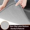 Yimobra Memory Foam Bath Mat Set 3 Pieces- Super Soft Absorbent Quick Dry Bathroom Rug Sets, Machine Washable Non Slip Floor Carpet for Tub Shower, Vanity & Toilet Base, Gray