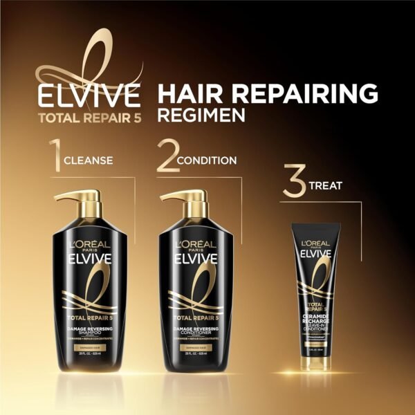 L'Oreal Paris Elvive Total Repair 5 Repairing Conditioner for Damaged Hair Conditioner with Protein and Ceramide for Strong Silky Shiny Healthy Renewed Hair 28 Fl Oz