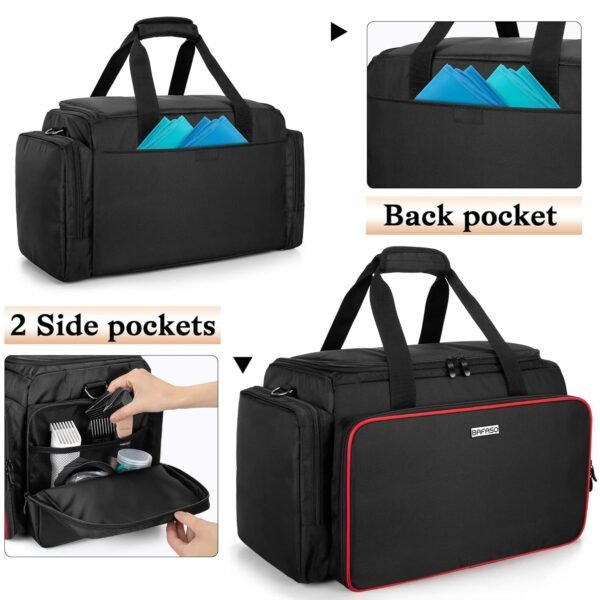 81u7Pg8beCL._SL1500_.jpg BAFASO Large Capacity Hairdresser Bag with Adjustable Dividers, Travel Barber Case Holds Various Hair Cutting Tools (NO ACCESSORIES), Black
