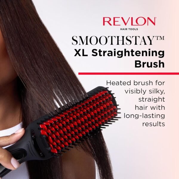 81u7fm6SpEL._SL1500_.jpg REVLON SmoothStay XL Hair Straightener - Heated Straightening Brush for Silky & Straight Long-Lasting Results, Locks in Moisture with Reduced Static & Frizz