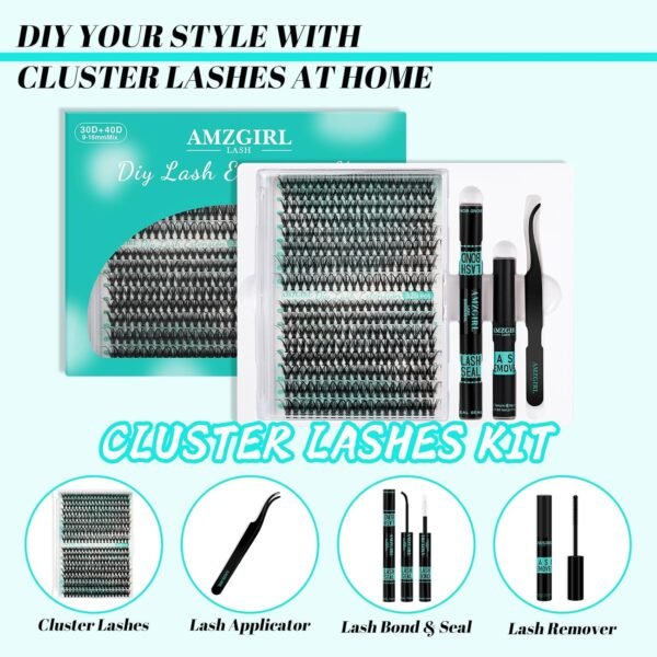 81uEpf6l32L._SL1500_.jpg Lash Clusters Kit 320Pcs,DIY Individual Lashes Extension Kit,Lash Bond And Seal,Lash Remover For Eyelashes Extensions,Lash Applicator Tool For False Eyelash Cluster Kit At Home(3040D,D-Mix9-16mm Kit)