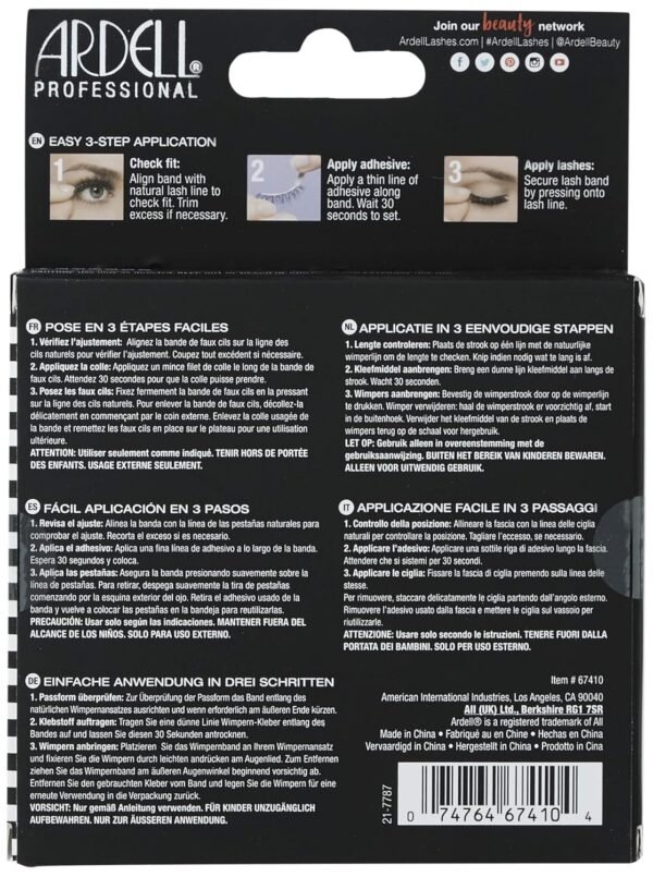 Ardell Faux Mink Lashes False Eyelashes 811 - Luxuriously Lightweight, Knot-Free Invisiband, Reusable Strip Lashes, 4 Pairs, 1 Pack