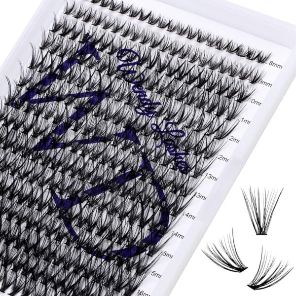 81uJV4F6BaL._SL1500_.jpg Individual Lashes DIY Eyelash Extension 300PCS Lash Clusters Extensions C/D Curl Lash Clusters Comfortable Cat Eye Lashes Super Soft Eyelashes Extension Reusable Wispy Lashes Matte Black Lash