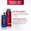 L'Oreal Paris Revitalift 0.3% Pure Retinol Night Serum, Reduce Deep Wrinkles, Fragrance Free 1 oz + Moisturizer Sample