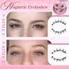 wiwoseo Magnetic Eyelashes with Applicator 2 Pairs No Glue Needed Magnetics Eyelashes Natural Look Magnetic Lashes with Applicator pestañas magnéticas Reusable Magnetics Eyelashes without Eyeliner