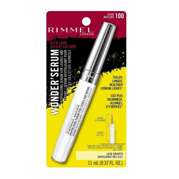 81ujjs5KGdL._SL1500_.jpg Rimmel Wonder’Serum Lash and Brow Serum, Stimulates Lash Growth, Strengthens Lashes, Mess-Free Application, 100, Clear, 0.37oz