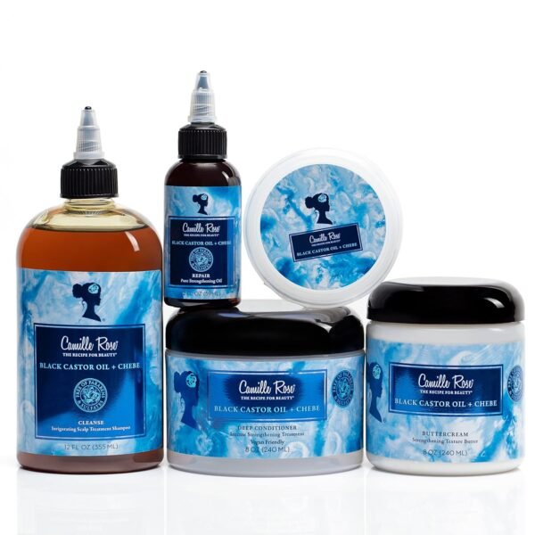 Camille Rose Vegan Black Castor Oil & Chebe Deep Hair Conditioner, with Jojoba Oil to Strengthen, Repair Damage, and Reduce Breakage, 8 oz