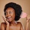 81vELCA71L._SL1500_.jpg VOCOSTE Wide Tooth, Afro Hair Pick Comb, Hair Styling Tool for Men Women, Plastic, Pink, 4.8 Inch