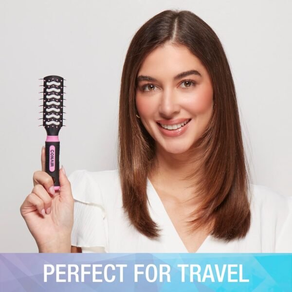 81vEewfu6eL._SL1500_.jpg Conair Salon Results Vent Hairbrush Set - Detangling Hair brush - suitable for men and women - features Travel + Full-size - Pink/Black