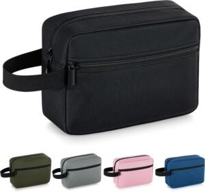 81vLp74ImhL._AC_SL1500_.jpg Elviros Travel Toiletry Bag for Women and Men, Lightweight Makeup Bag Hanging Dopp Kit with Shaving Compartment Cosmetic Organizer Small Tool Bag Travel Essentials, Black