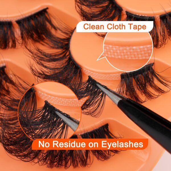 81vOcsROSQL._SL1500_.jpg Full Cluster Lashes Natural Strips False Eyelashes Wispy Individual Lashes that Look Like Extensions 7 Pairs Multipack by Eefofnn