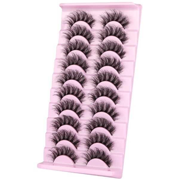 wiwoseo Lashes Natural Look Eyelashes Natural Lashes 3D Thick Volume D Curl Wispy Eyelashes that Look Like Extensions Fake Eyelashes 10 Pairs Pack