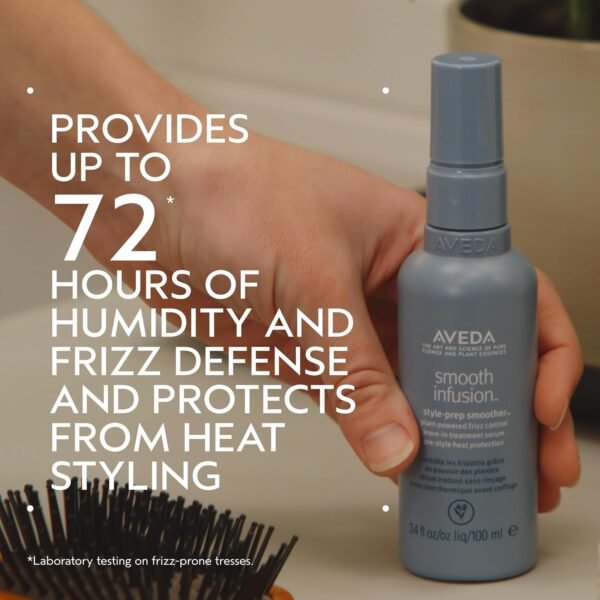 Aveda Smooth Infusion Style-Prep Smoother | Leave-In Anti-Frizz Serum | 72-Hour Frizz Defense & Frizz Control | Heat Protectant | 98% Naturally Derived