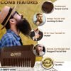 81vjuAAhj8L._SL1500_.jpg Smooth Viking Beard Brush & Comb Gift Set for Men - Natural Boar Bristle Hair Brush & Wooden Comb, Boar Brush for Facial Hair Styling, Grooming & Beard Shaping Tool, Men Hair Products - Brown