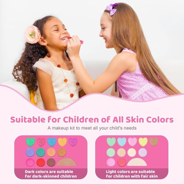 Topsolid Kids Makeup Kit for Girl, Real Washable Makeup for Kid with Mirror, Kids Makeup Sets for Girls 5-8, Princess Toys Cosmetic Set, Christmas & Birthday Gifts Toys for 3 4 5 6 7 8 Year Old Girls