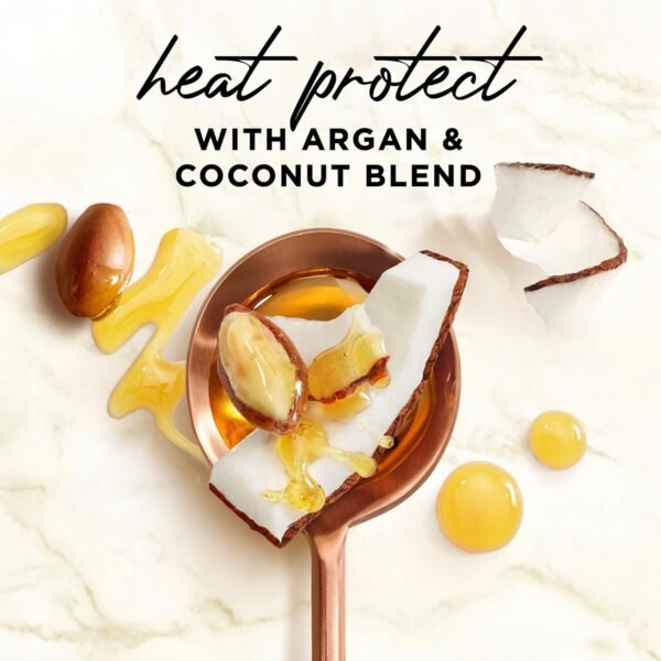 Hair Food Coconut & Argan Oil Heat Protectant Leave-In Spray for All Hair Types, 450°F Heat Protection, Sulfate-Free, Paraben-Free, Dye-Free, Alcohol-Free, Adds Shine, 6.4 Fl Oz