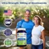 81vz2OYxOKL._AC_SL1500_.jpg aSquared Nutrition Nicotinamide with Resveratrol - 120 Veggie Capsules - Vitamin B3 500mg (Niacinamide Flush Free) - Supplement Pills to Support NAD, Skin Cell Health & Energy