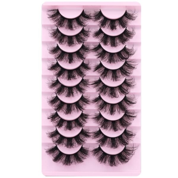 81wT99HomGL._SL1500_.jpg Mink Lashes Fluffy 20 MM Thick D Curl False Eyelashes Dramatic Long Strip Lashes Pack 6D Curly Wispy Full Fake Eyelashes That Look Like Extension by Goddvenus