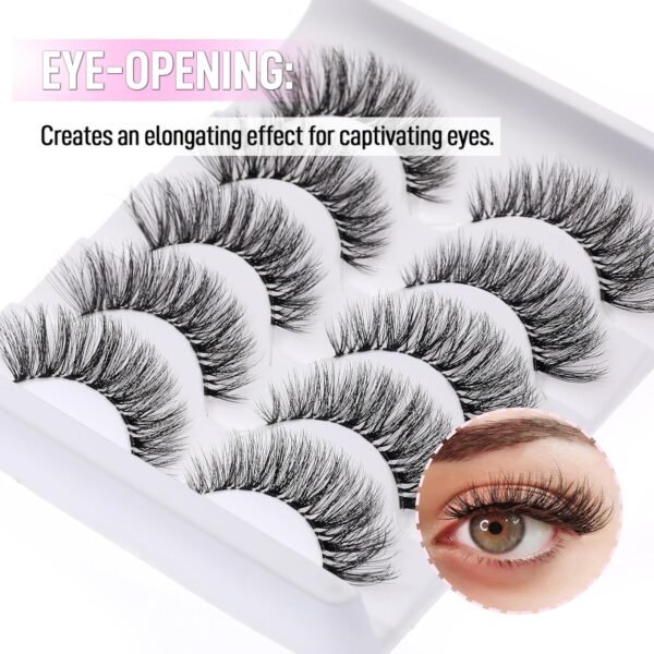 81wdXLFapSL._SL1500_.jpg KSYOO False Eyelashes Cat Eye Lashes Wispy Lashes Clear Band V1 Russian Strip Lashes That Look Like Extensions D Curl Cat Eye Lashes Natural Look Faux Mink 3D Fluffy Russian Strip Eyelashes