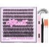 81xK-A4cMxL._SL1500_.jpg Fluff Lash Extension Kit Wispy Eyelash Extension Kit 10-18MM Natural Lash Clusters 180PCS Cluster Eyelash Extensions with Lash Bond and Remover and Lash Applicator DIY Lashes Extension by Pleell