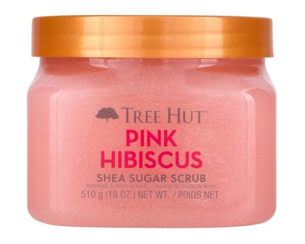 Tree Hut Shea Sugar Scrub - Pink Hibiscus - 18 oz - Exfoliating Body Scrub for Smooth, Glowing Skin - Made with Real Sugar and Shea Butter