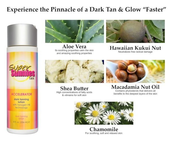Super Sunnies Tan Accelerator for Outdoor and Indoor Tanning, 8 Ounce