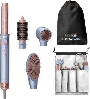 81xYPXOJAL._AC_SL1500_.jpg INFINITIPRO by CONAIR DigitalAIRE Multi Hair Styler, Air Styling System for Curls, Waves, Blowouts & Volume, 4 Attachments to Personalize Your Look Plus Storage Bag, Light Blue