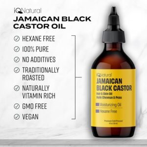 4oz Organic Cold Pressed Jamaican Black Castor Oil for Hair Growth and Damaged, Dry Scalp - Unscented, Hexane-Free