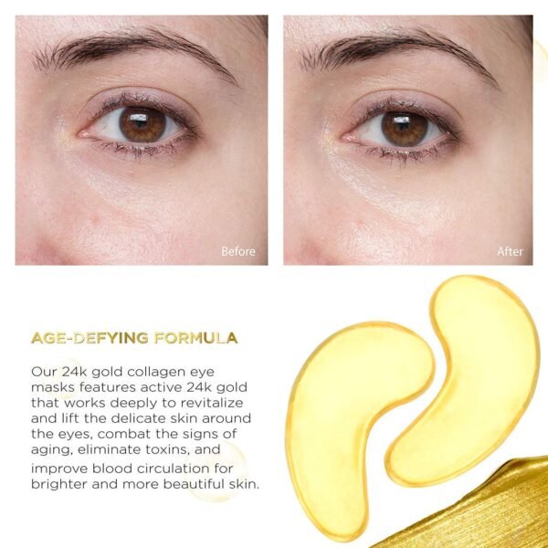 81xjJymt5NL._SL1500_.jpg Hitece 10/20/30/50/60/80/100 Pairs Wholesale New Crystal 24K Gold Powder Gel Collagen Eye Mask Masks Sheet Patch, Anti Ageing Aging, Remove Bags, Dark Circles & Puffiness, Skincare, Anti Wrinkle.