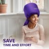 81xqPTGa76L._AC_SL1500_.jpg Bonnet Hair Dryer w/A Headband Integrated That Reduces Heat Around Ears & Neck - Diffuser Cap for Hair Dryer Curly Hair, Speeds Up Drying Time, Deep Conditioning at Home - Large (Purple)