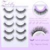81y-hKjB1DL._SL1500_.jpg Self Adhesive Eyelashes Natural Pre-glued Lashes No Glue Needed Lashes Cat Eye Lashes Faux Mink Eyelashes Reusable Self Adhesive Lashes 5 Pairs by zanlufly