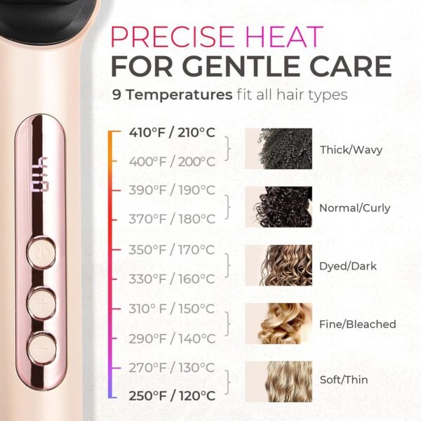 81yEdJw6OYL._AC_SL1500_.jpg TYMO Ring Plus Ionic Hair Straightener Brush - Straightening Comb with Negative Ions for Women, Titanium Coating, 9 Temp Settings & LED Display, Dual Voltage, Professional Styling Tools, Gold Blush