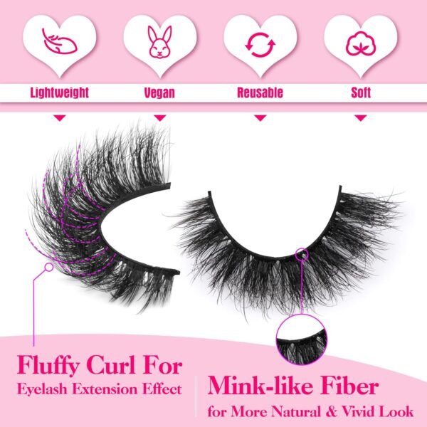 81yG-ihQXUL._SL1500_.jpg Mink Lashes Fluffier Wispy False Eyelashes 15mm Natural Thick Volume Fluffy Curly Fake Eyelashes 9 Pairs by Yawamica