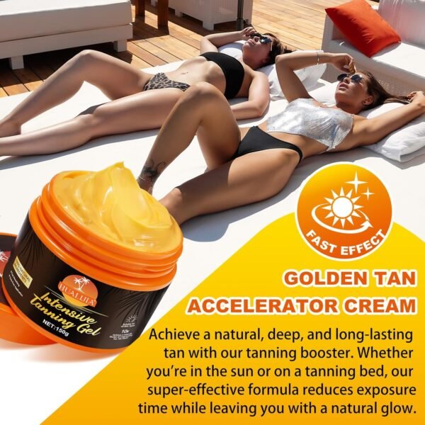 Intensive Tanning Gel,Tanning Accelerator Cream, Instant Tan Enhancer, Self Tanner Oil, Achieve A Natural, Faster & Longer-lasting with Premium Natural Ingredients, 5.29 Fl Oz