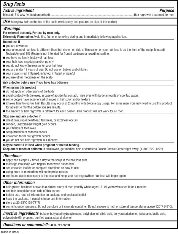 KirklandSignature Hair Regrowth Treatment Minoxidil Foam for Men 3 month Supply