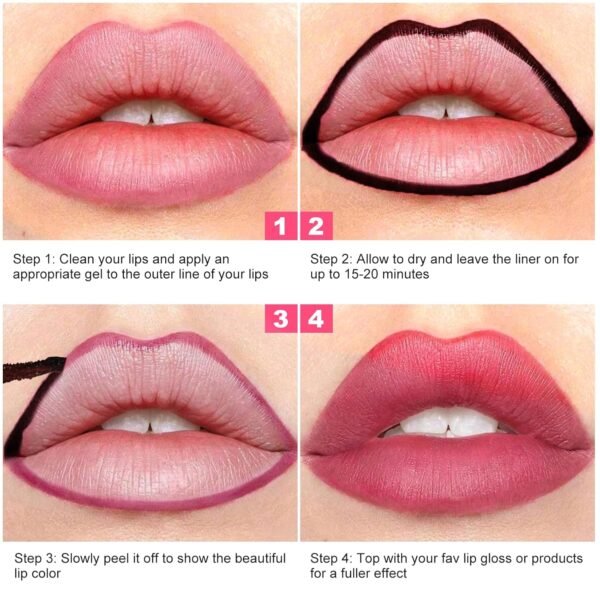 81z678OYQWL._SL1500_.jpg Lip Stain - Peel Off Lip Stain, Long Lasting Lip Liner with Matte Finish, Waterproof, Transfer-proof, Highly Pigmented Color (#04 Berry, 1 PCS)