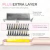 81z6GFlcIXL._AC_SL1500_.jpg TYMO Ring Plus Ionic Hair Straightener Brush - Straightening Comb with Negative Ions for Women, Titanium Coating, 9 Temp Settings & LED Display, Dual Voltage, Professional Styling Tools, Gold Blush