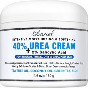 81zQvTzQGOL._SL1500_.jpg Ebanel Urea Cream 40% plus Salicylic Acid 2%, Foot Cream for Dry Cracked Heels Feet Knees Elbows Hands, Foot Dead Skin Cuticle Callus Remover Toenail Softener, Keratolytic Skin Barrier Repair