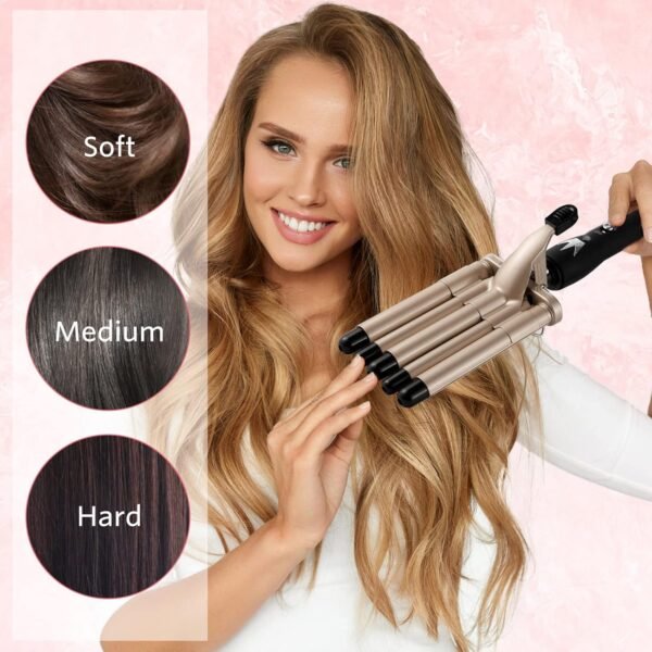 81zX32A4jL._SL1500_.jpg Hair Crimper Iron 5 Barrel Curling Iron Wand, 0.6 Inch Hair Waver Curler Ceramic Tourmaline Hair Styling Tool with Dual Voltage (0.6 Inch)